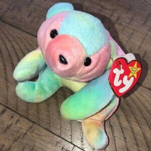 June 23, 1998 Sammy TieDye Beanie Bear 🐻 by Ty. Hang & Tush Tags 🏷 🏷 on